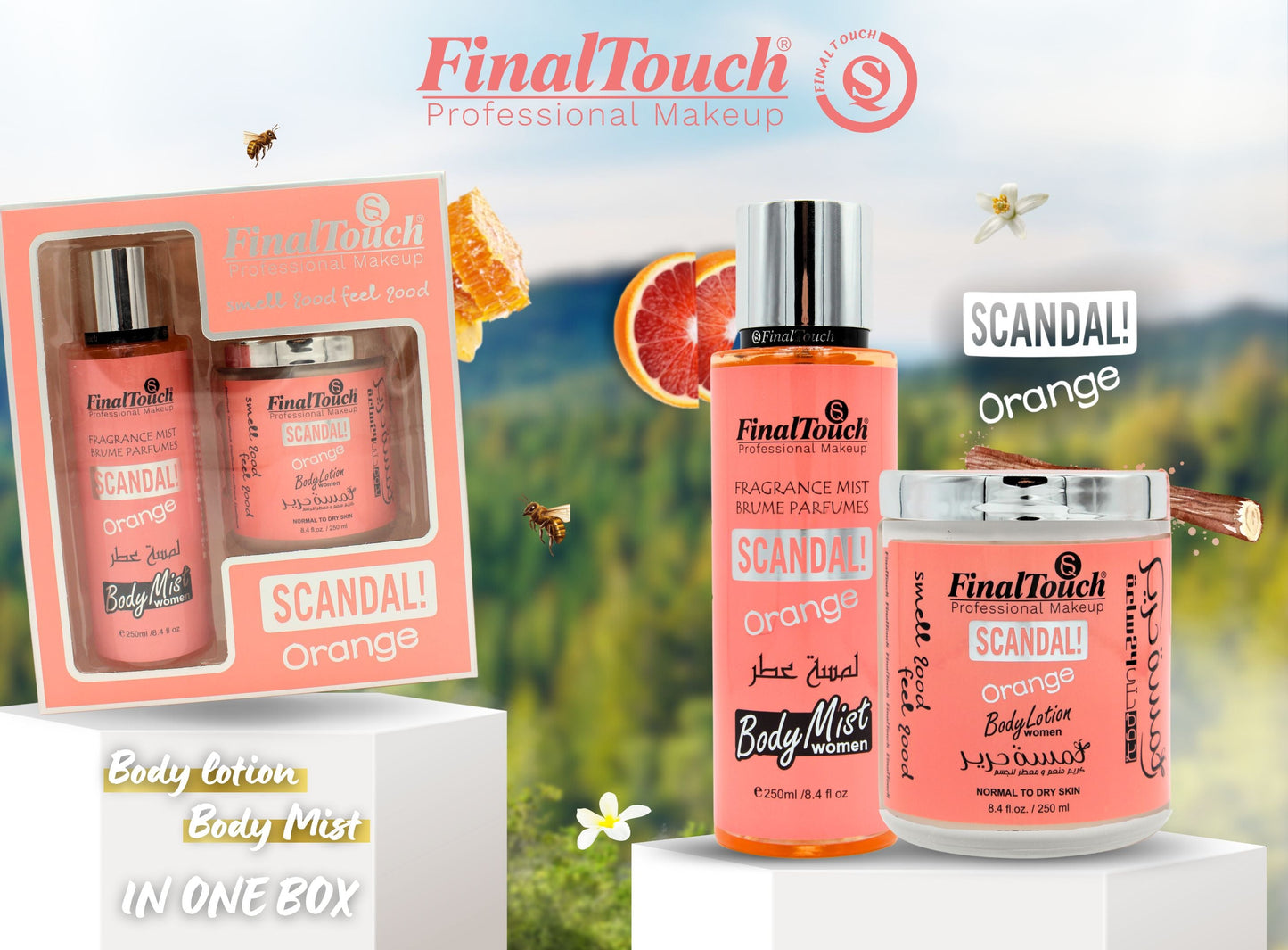 بوكس بودي لوشن و بودي ميست (Scandal Orange)